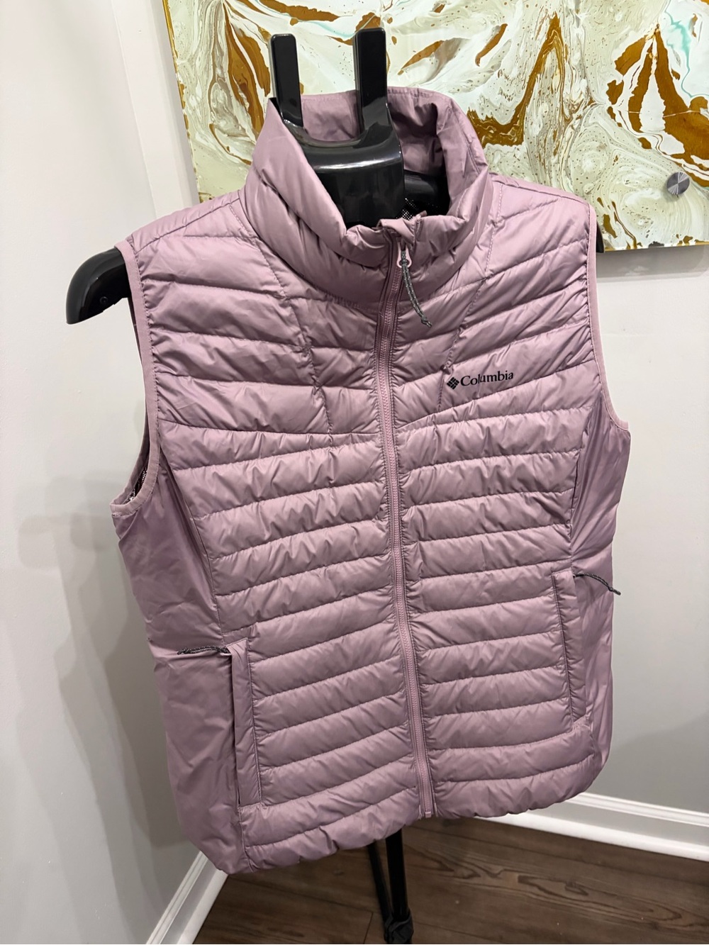 Columbia Women's Omni-Heat 650 Down Puffer Vest Mauve Pink Size L XL8525